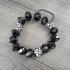 🌴 Large black and rhinestone bracelet